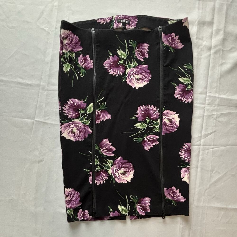 Floral Black Pencil Skirt